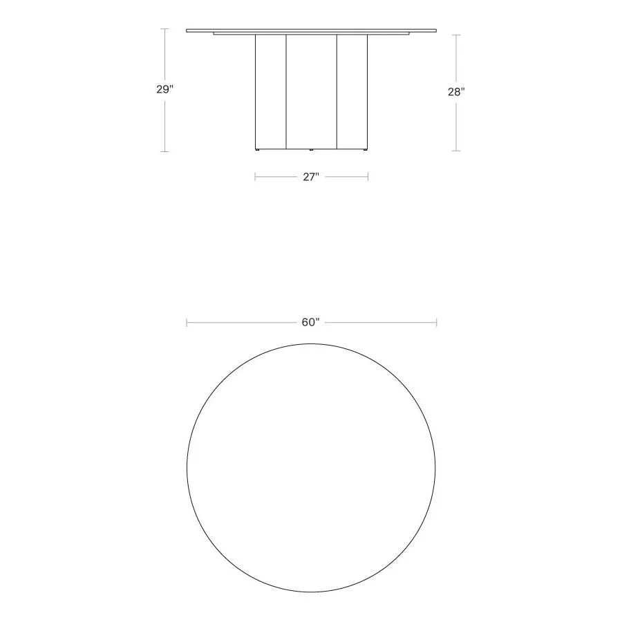 4/4 Round Dining Table