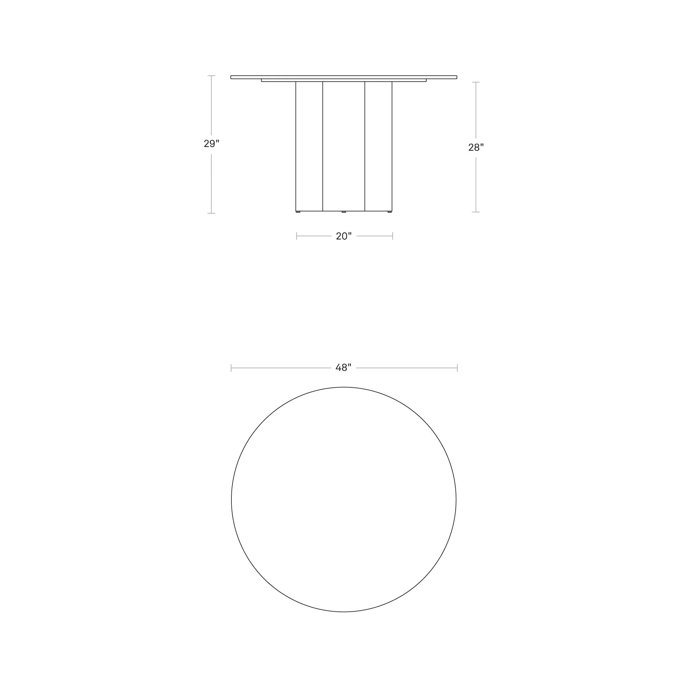 4/4 Round Dining Table