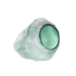 Balerina Engraved Glass Vase Frosted Green