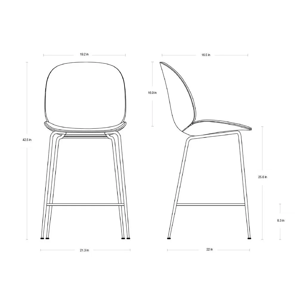 Beetle 3D Veneer Front Upholstered Stool