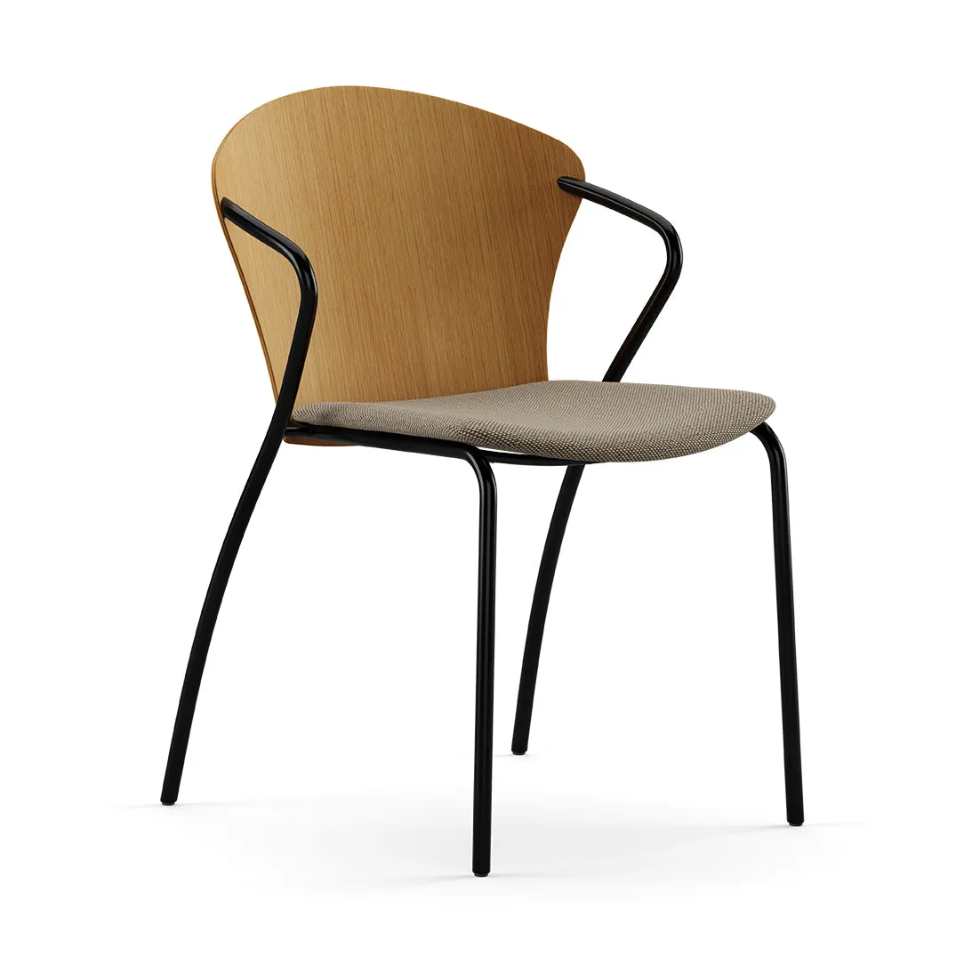 Bessi Seat Upholstered Dining Chair with Wood Back
