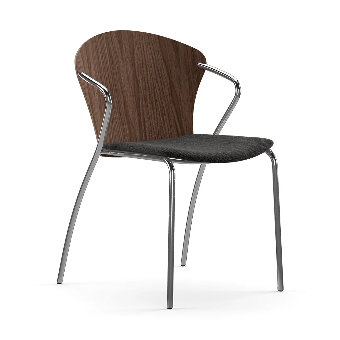 Bessi Seat Upholstered Dining Chair with Wood Back