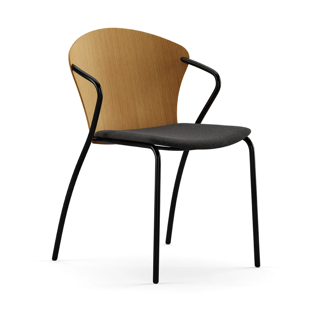 Bessi Seat Upholstered Dining Chair with Wood Back