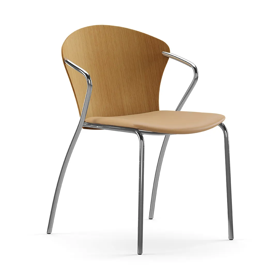 Bessi Seat Upholstered Dining Chair with Wood Back