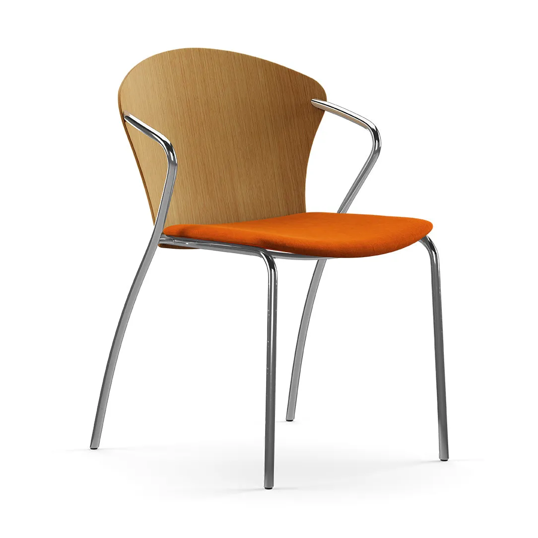 Bessi Seat Upholstered Dining Chair with Wood Back