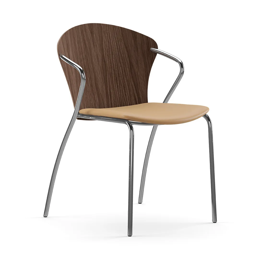 Bessi Seat Upholstered Dining Chair with Wood Back