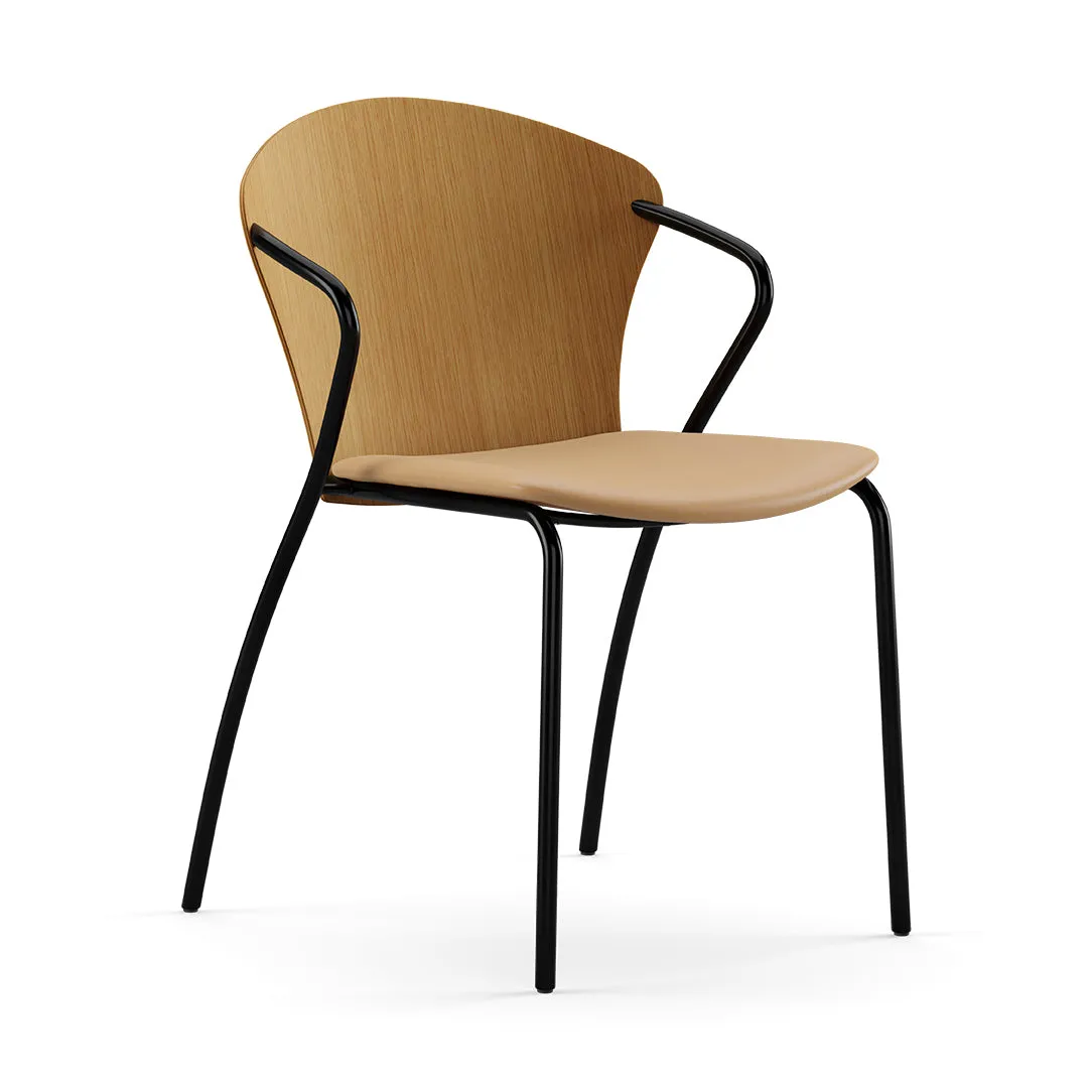 Bessi Seat Upholstered Dining Chair with Wood Back