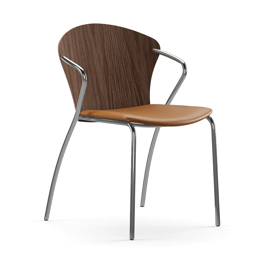 Bessi Seat Upholstered Dining Chair with Wood Back
