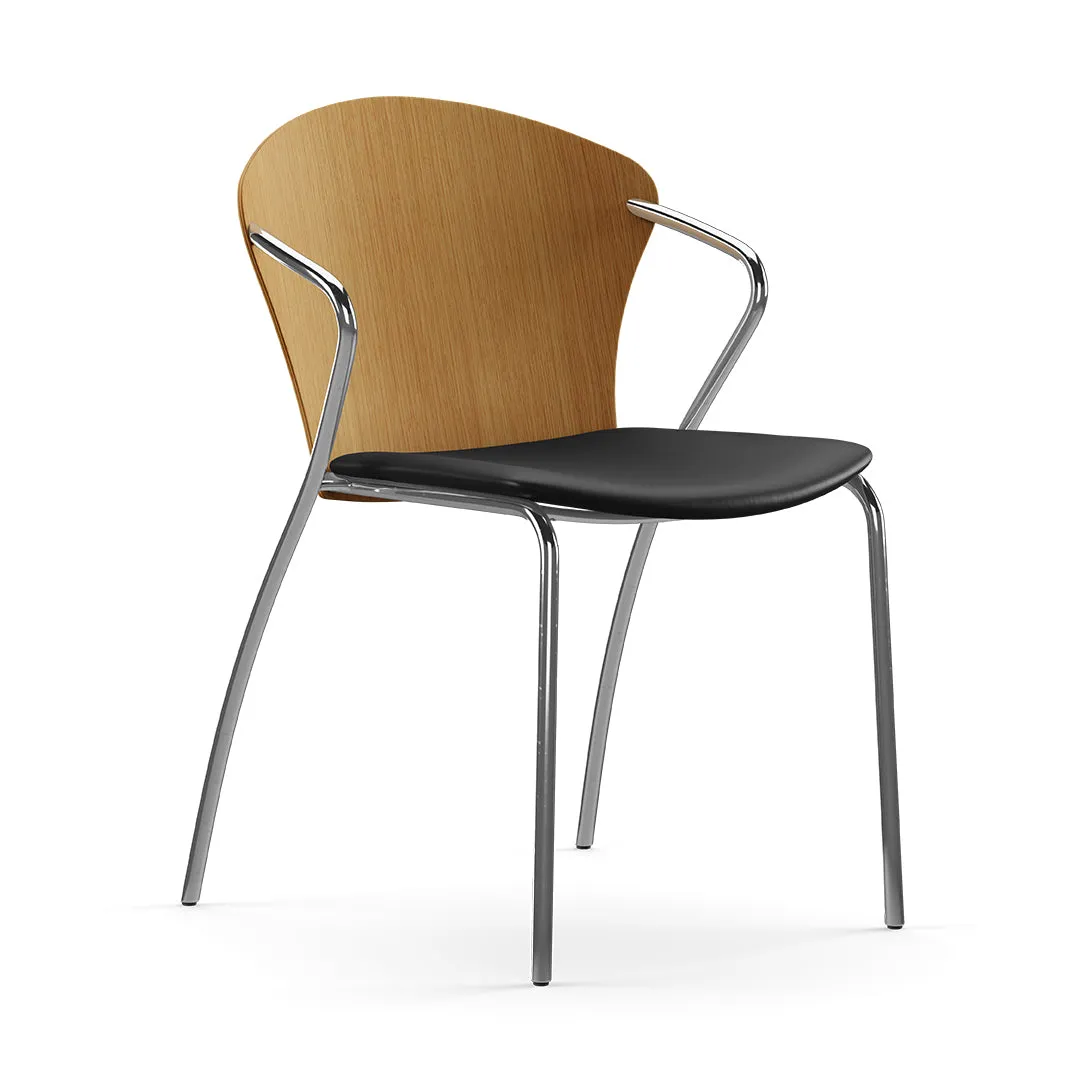 Bessi Seat Upholstered Dining Chair with Wood Back