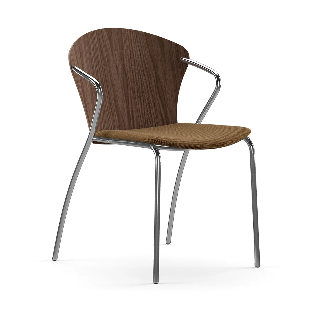 Bessi Seat Upholstered Dining Chair with Wood Back