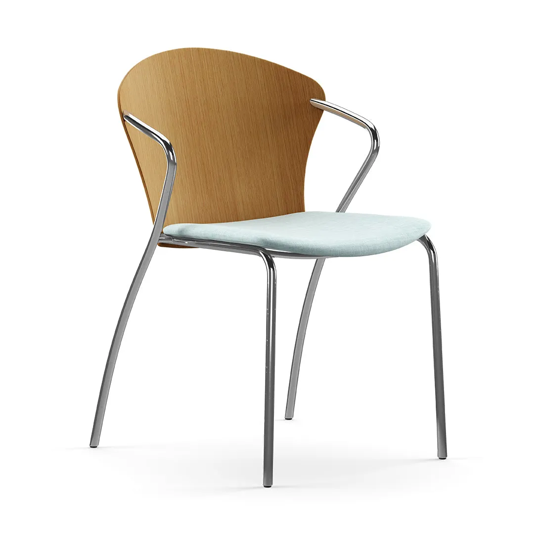 Bessi Seat Upholstered Dining Chair with Wood Back