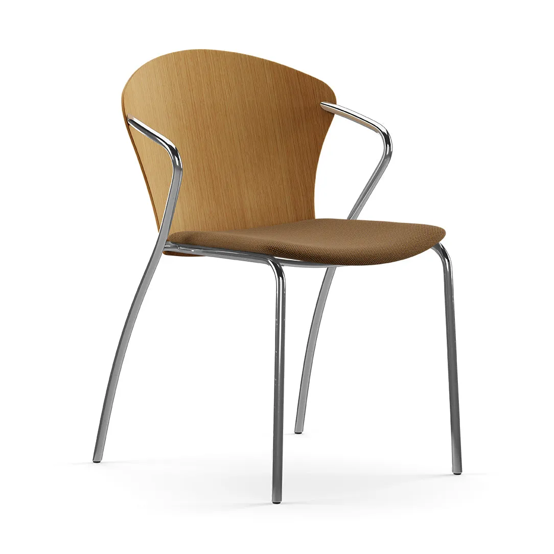 Bessi Seat Upholstered Dining Chair with Wood Back