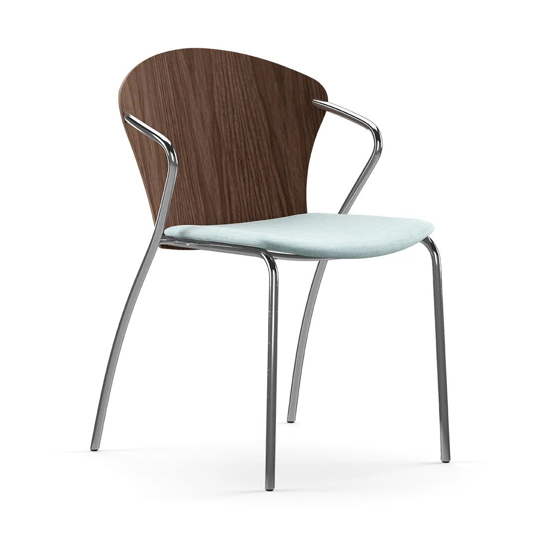 Bessi Seat Upholstered Dining Chair with Wood Back