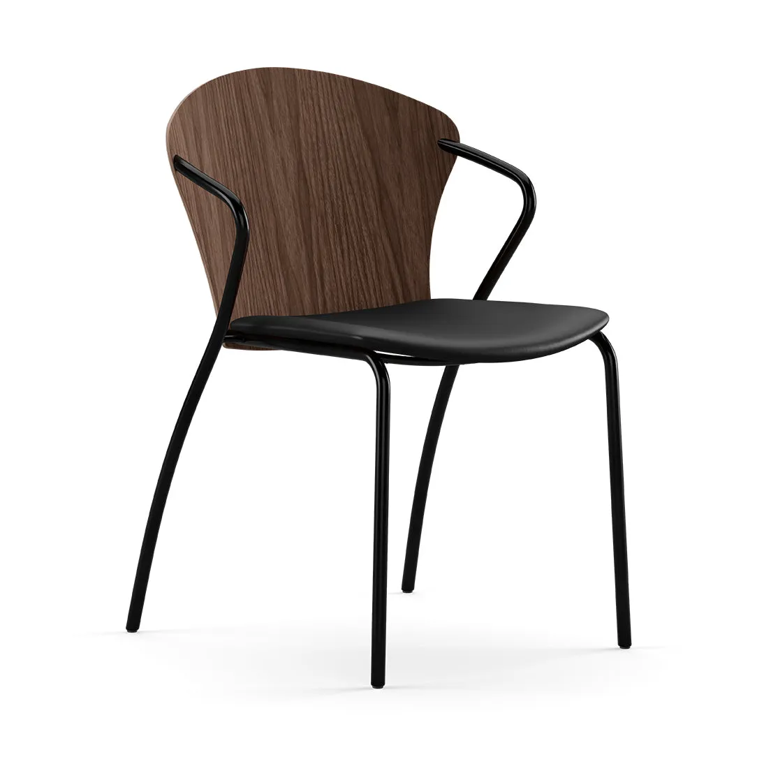 Bessi Seat Upholstered Dining Chair with Wood Back