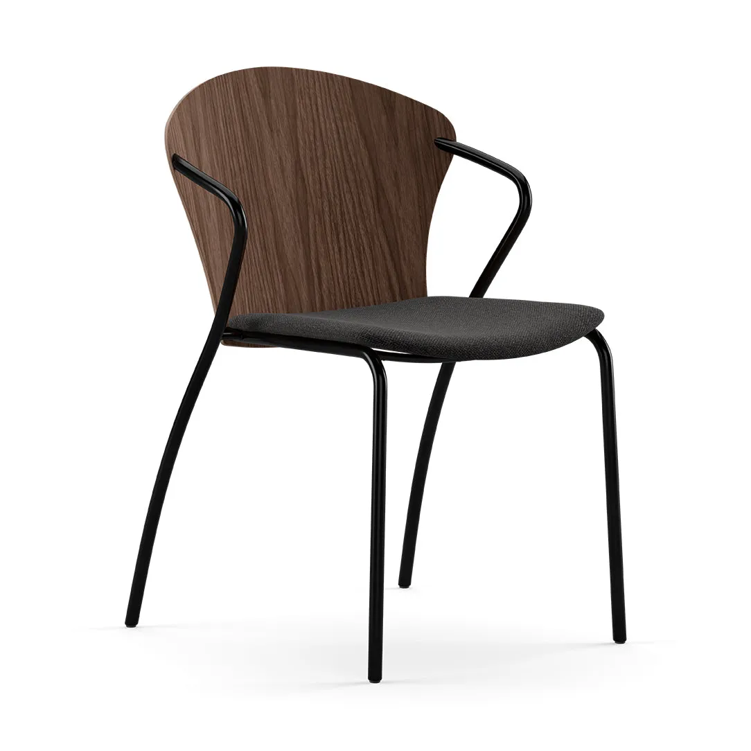 Bessi Seat Upholstered Dining Chair with Wood Back