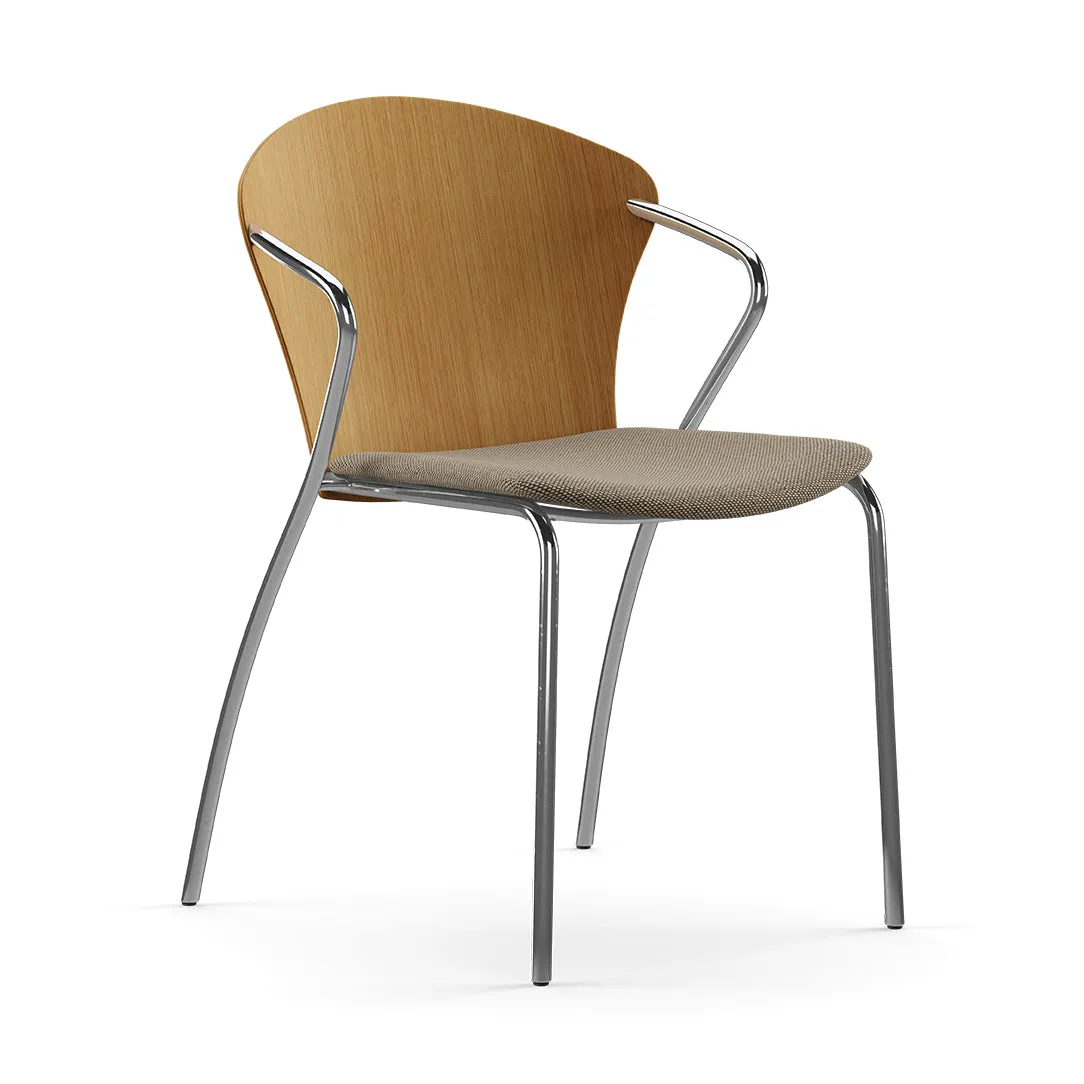 Bessi Seat Upholstered Dining Chair with Wood Back