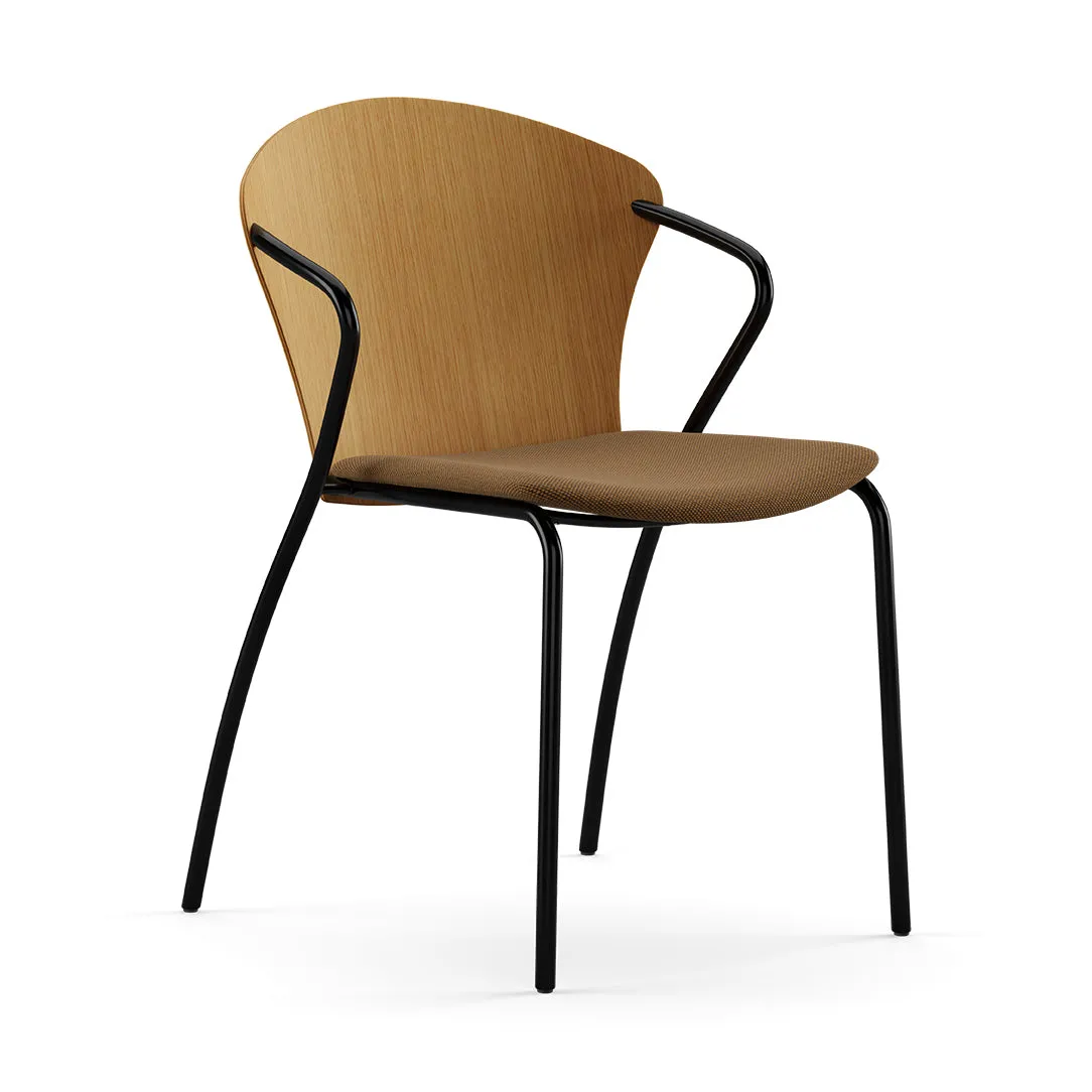 Bessi Seat Upholstered Dining Chair with Wood Back
