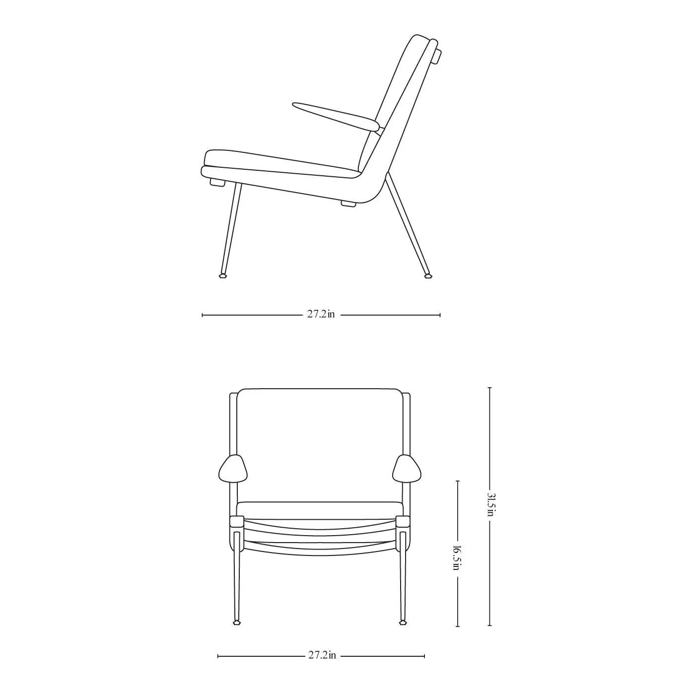 Boomerang Lounge Chair with Armrest