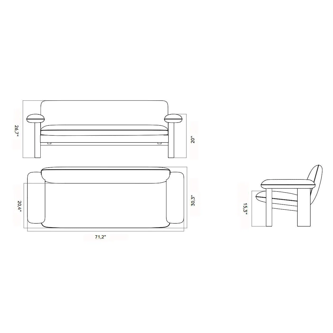 Brasilia Sheepskin 2-Seater Sofa