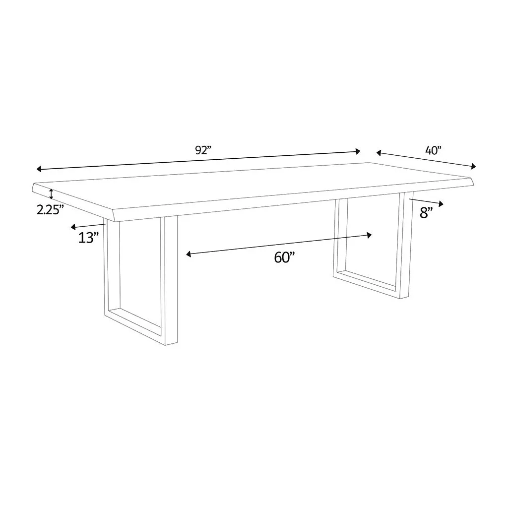Brooks Dining Table - U Base