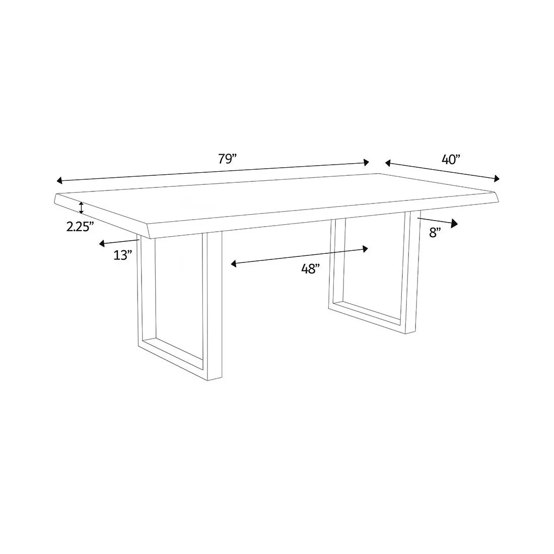 Brooks Dining Table - U Base