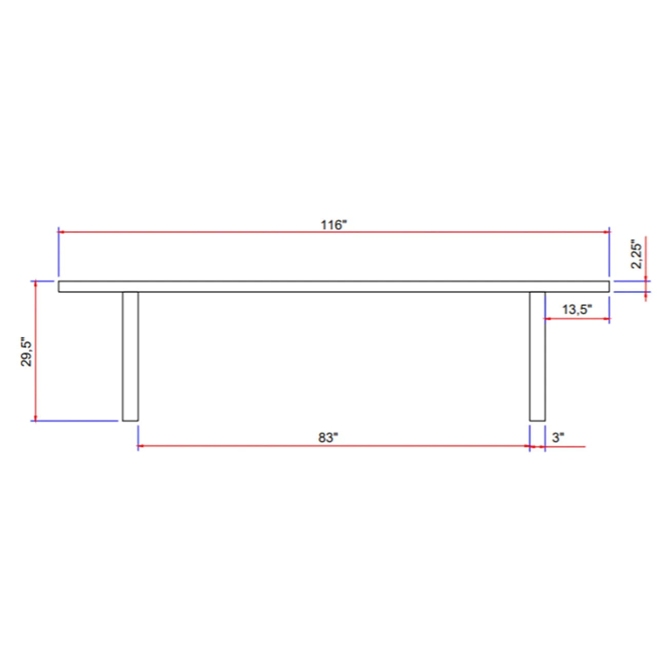Brooks Dining Table - U Base