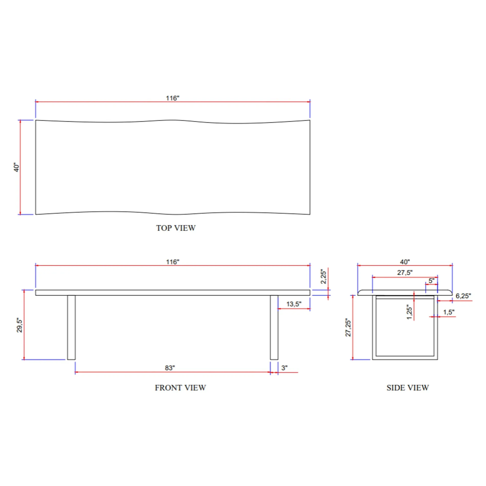 Brooks Dining Table - U Base