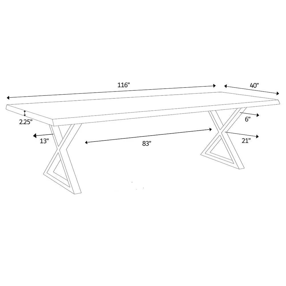 Brooks Dining Table - X Base