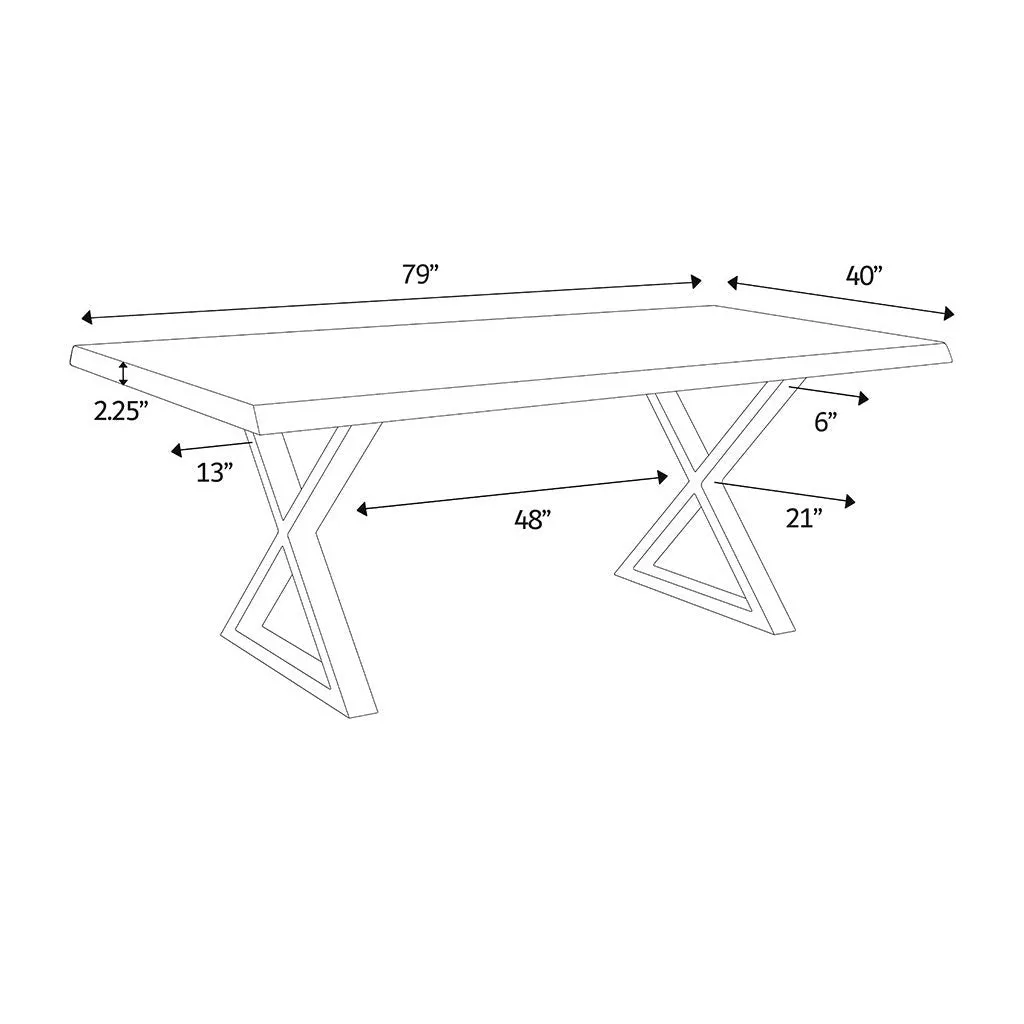 Brooks Dining Table - X Base