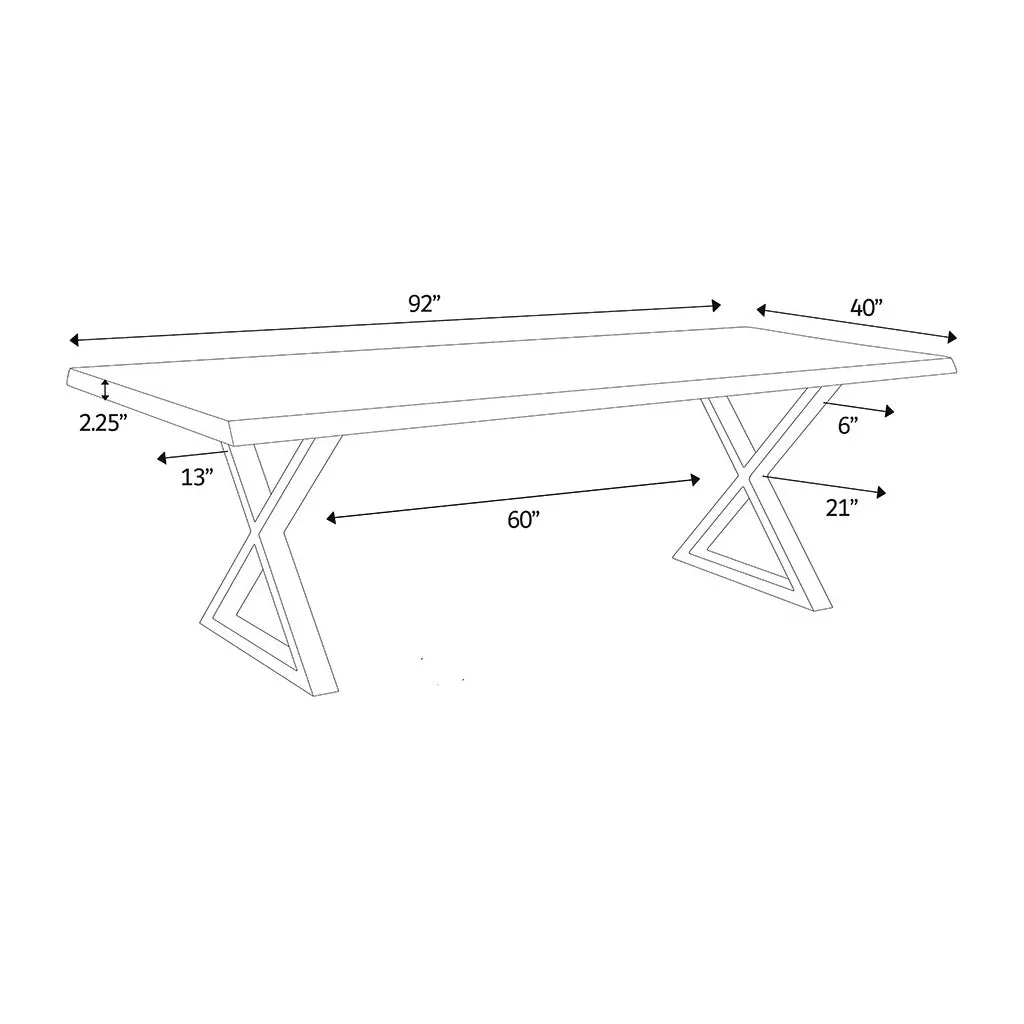 Brooks Dining Table - X Base