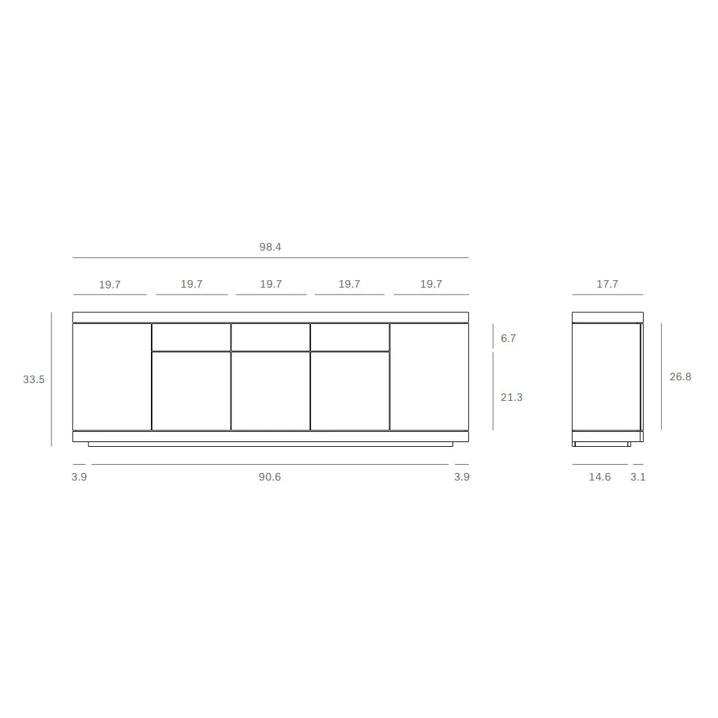Burger 5-Door with 3-Drawer Sideboard