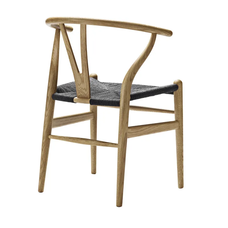 CH24 Wishbone Chair with Black Paper Cord