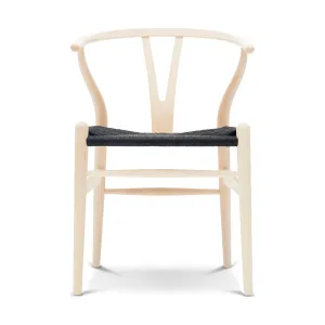 CH24 Wishbone Chair with Black Paper Cord