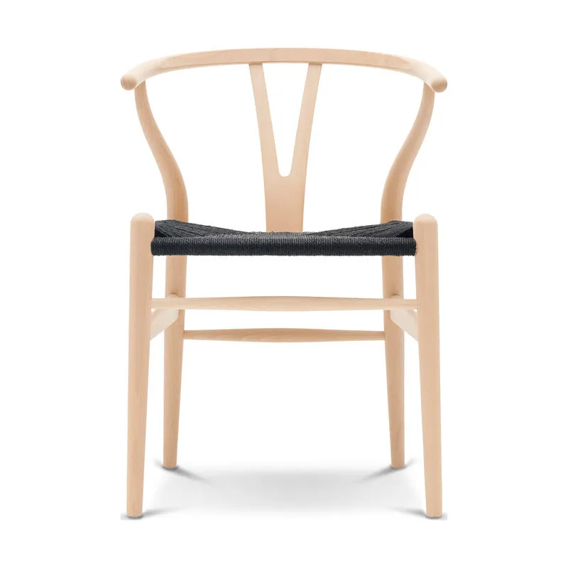 CH24 Wishbone Chair with Black Paper Cord