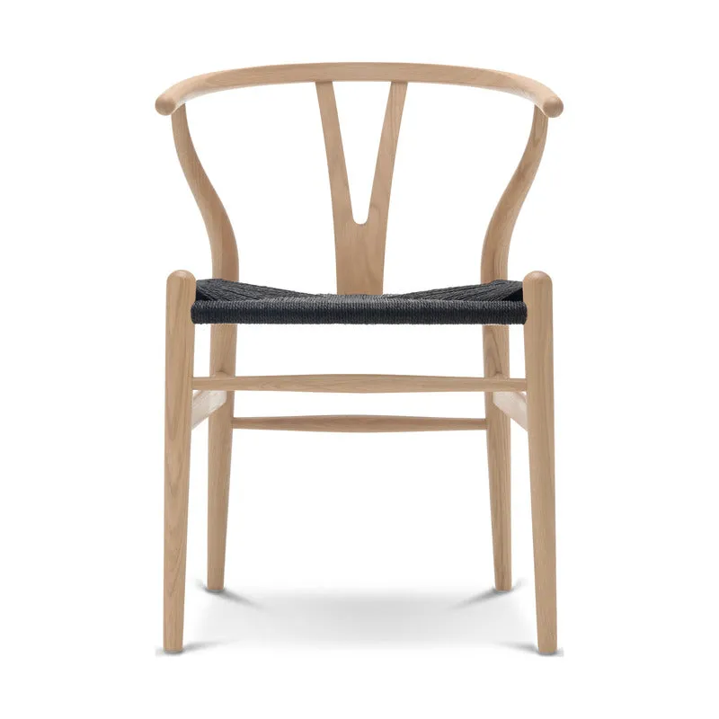 CH24 Wishbone Chair with Black Paper Cord