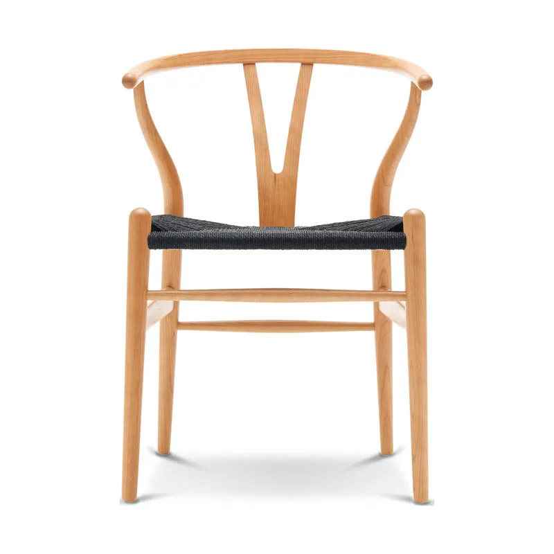 CH24 Wishbone Chair with Black Paper Cord