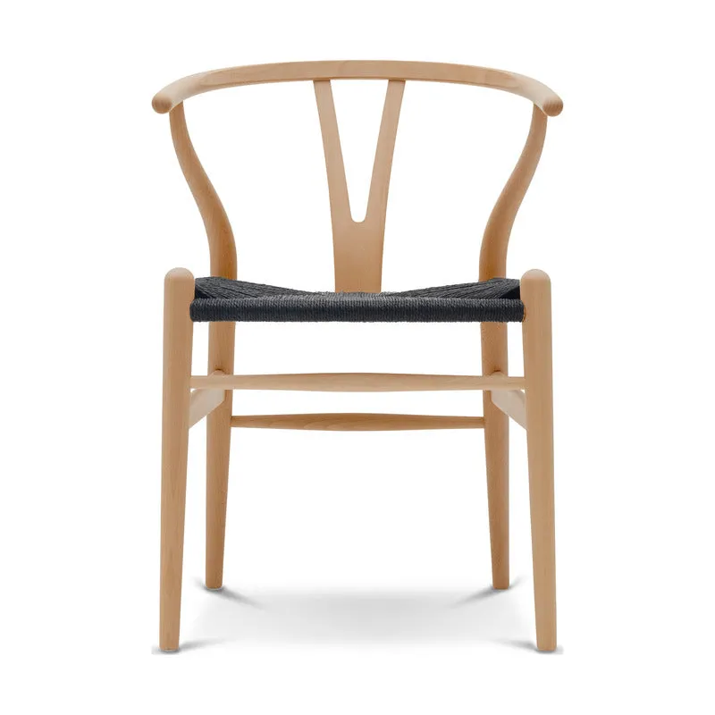 CH24 Wishbone Chair with Black Paper Cord
