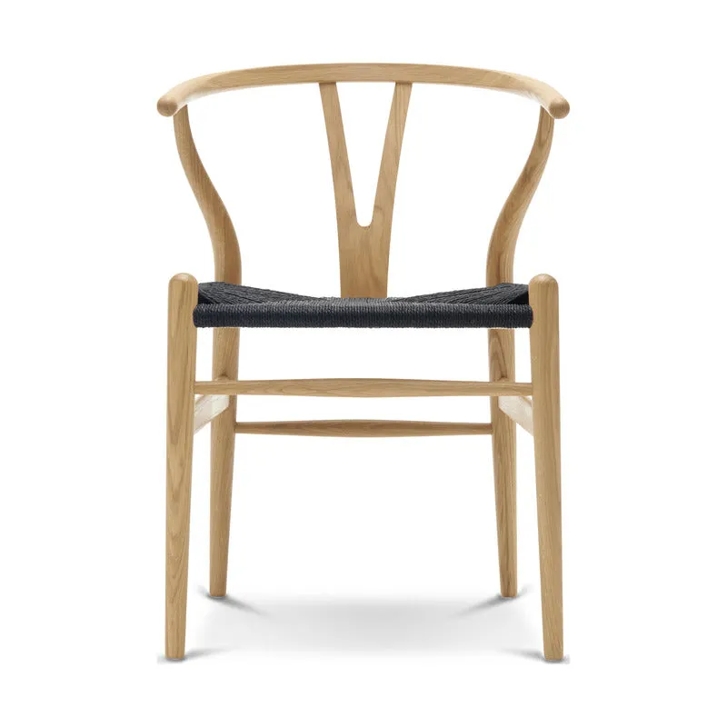 CH24 Wishbone Chair with Black Paper Cord