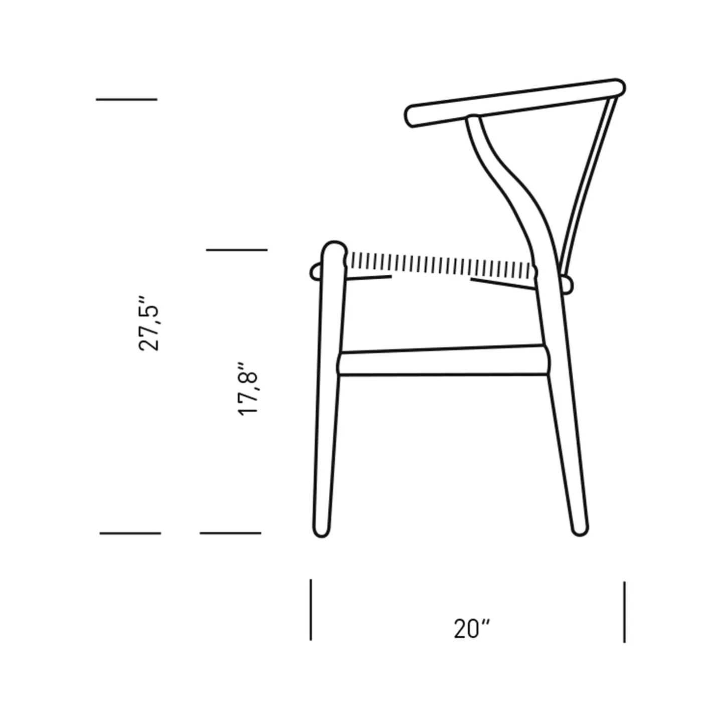 CH24 Wishbone Chair with Black Paper Cord