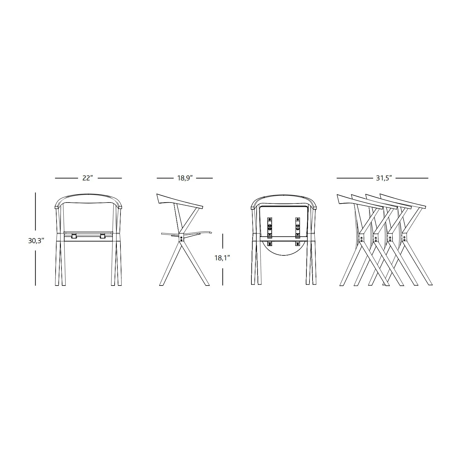 Chair B Folding Chair (Set of 2)