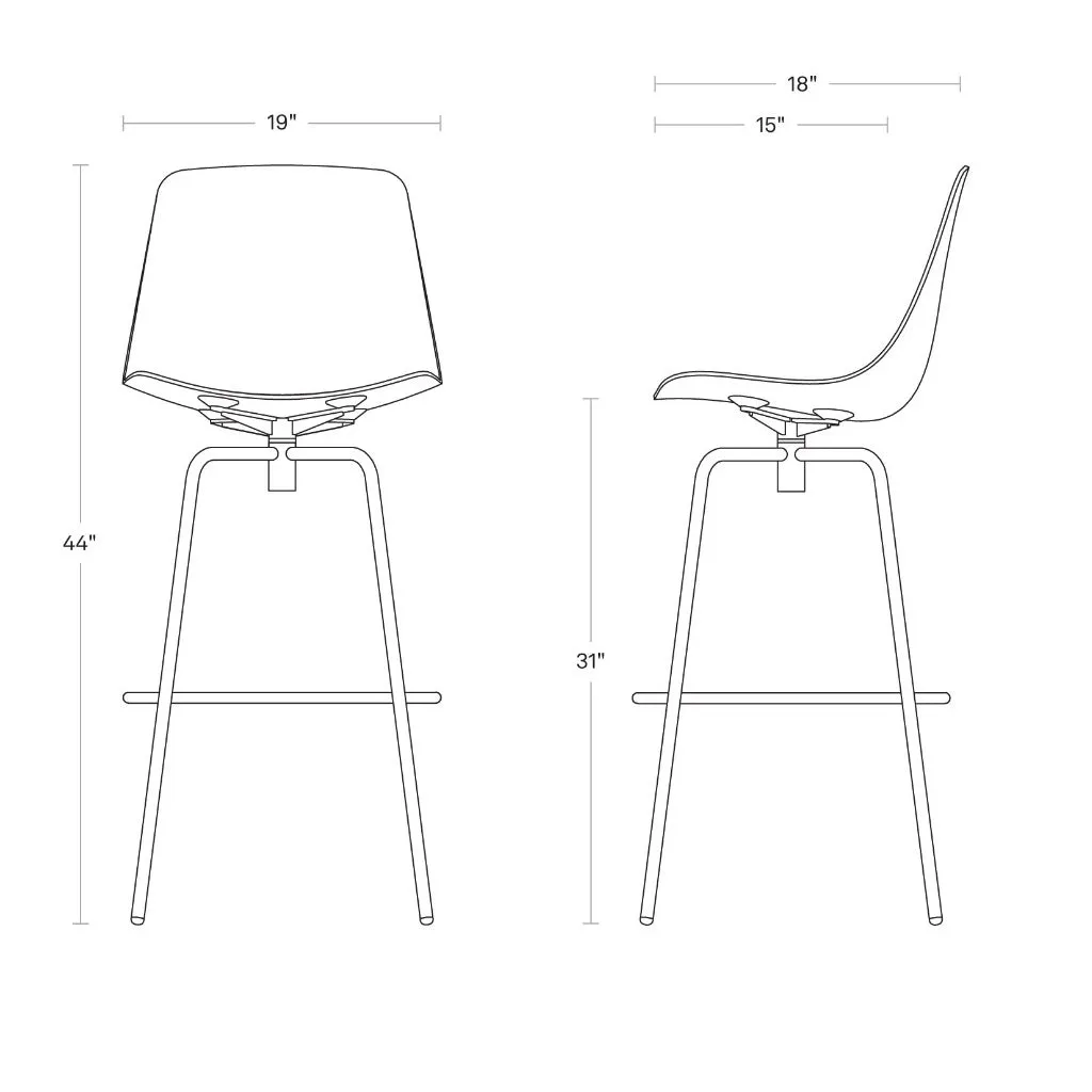 Clean Cut Swivel Stool