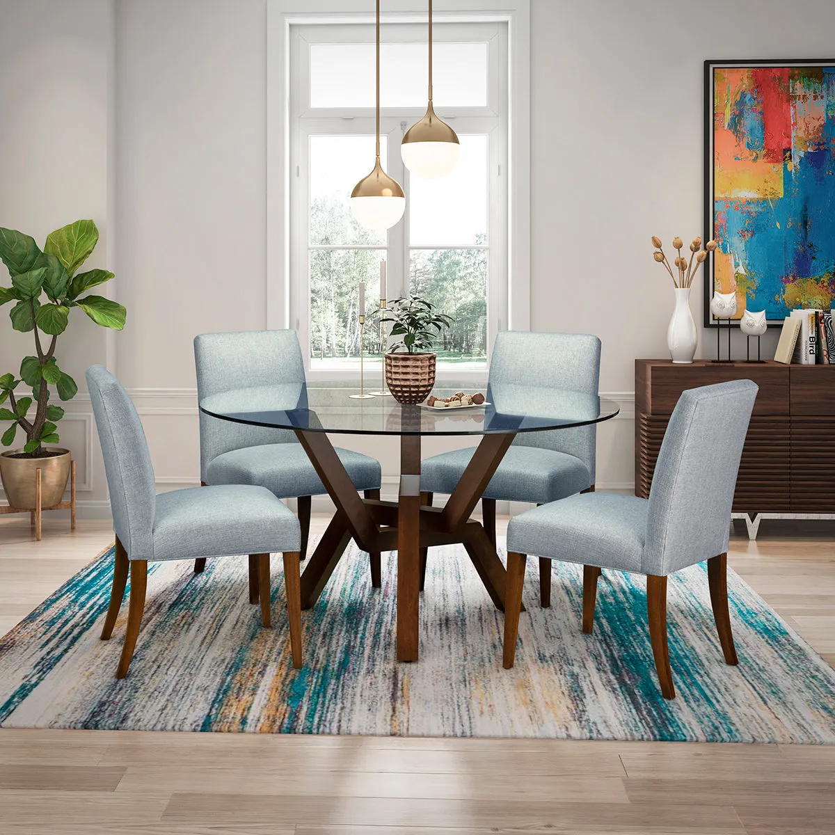 Cleo Round Dining Table Glass Top