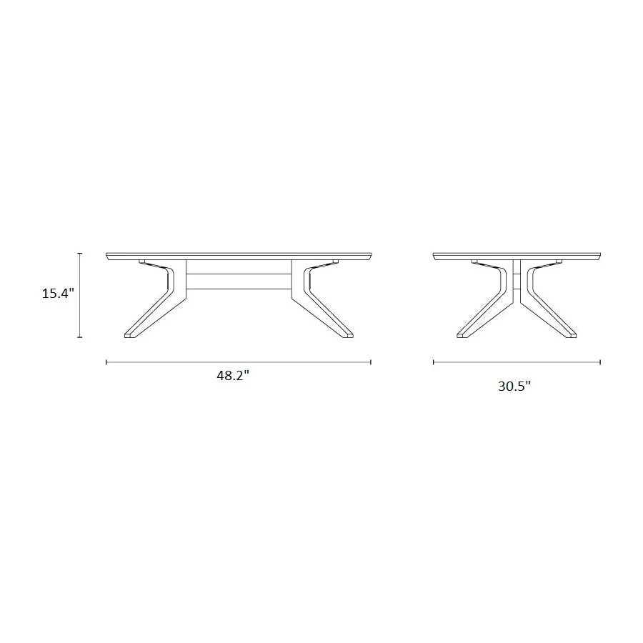 Cross Oval Coffee Table
