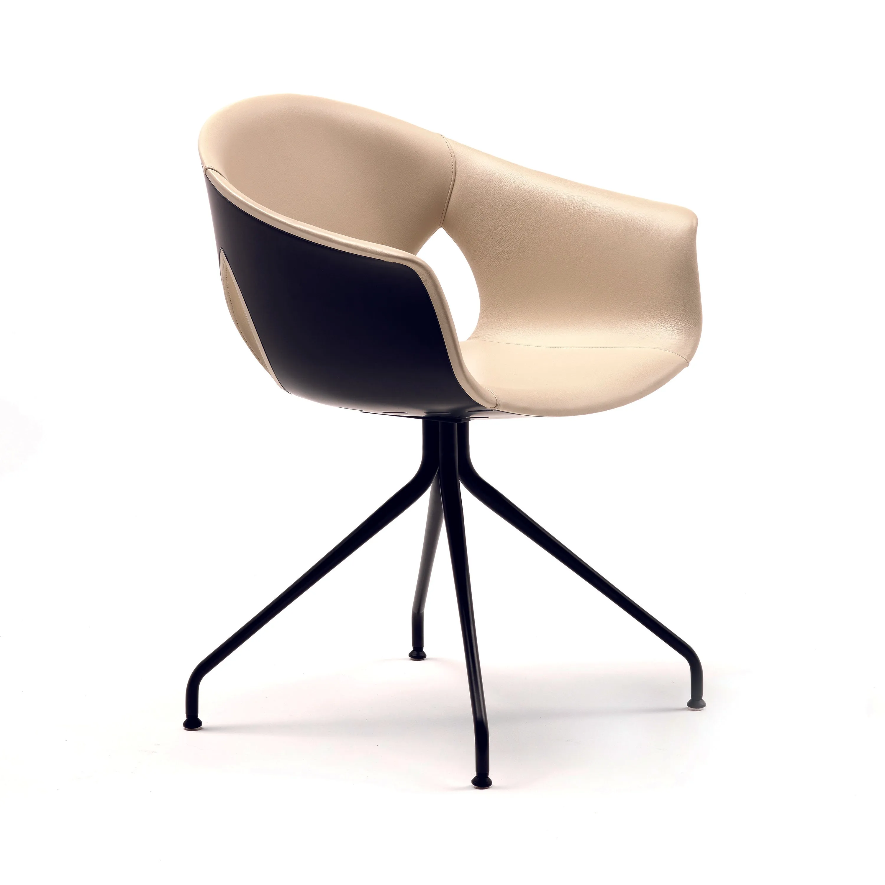 Ginger Ale Small Armchair 4 Spokes Fully Upholstered