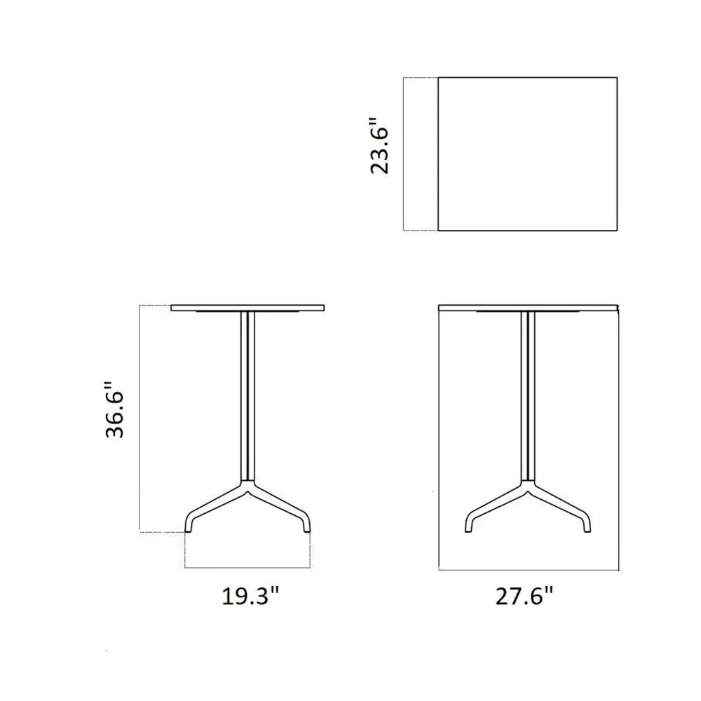 Harbour Column Bar/Counter Rectangular Table with Star Base