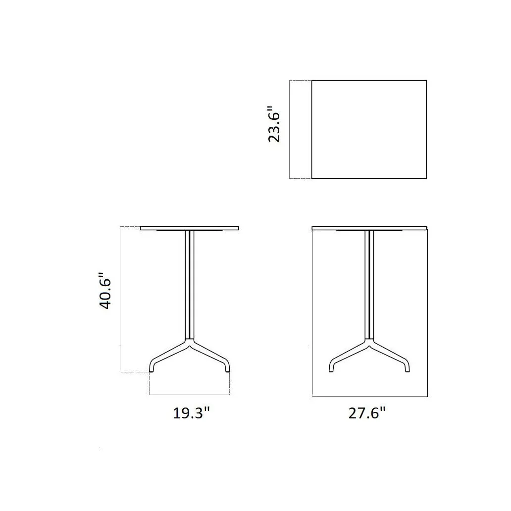Harbour Column Bar/Counter Rectangular Table with Star Base