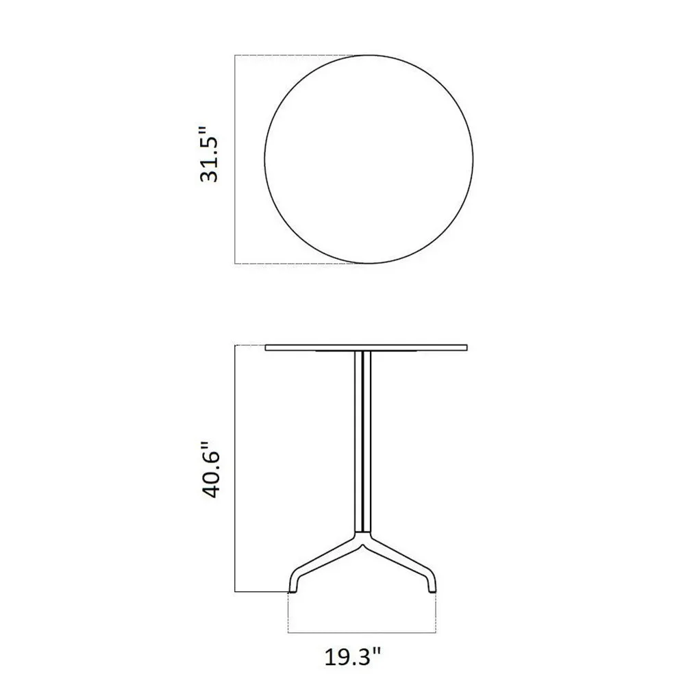 Harbour Column Bar/Counter Round Table with Star Base