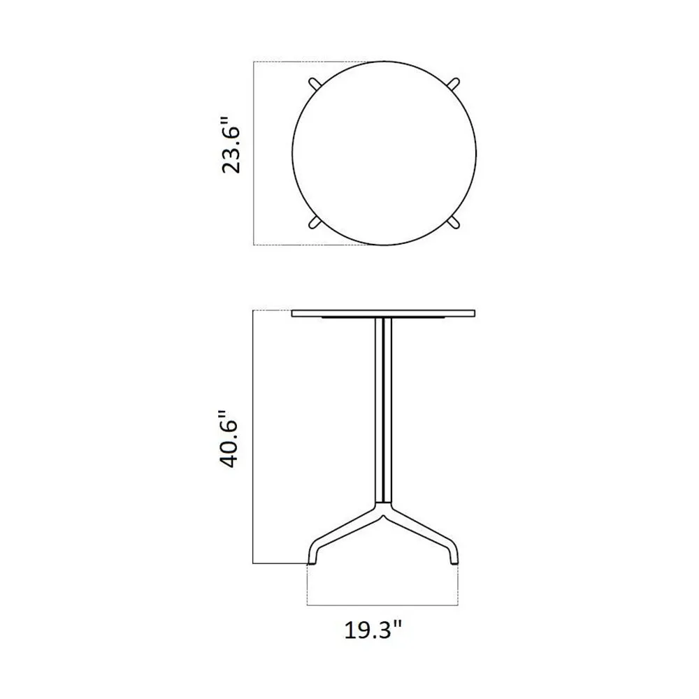 Harbour Column Bar/Counter Round Table with Star Base