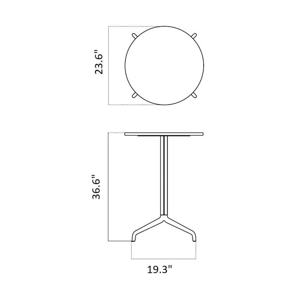 Harbour Column Bar/Counter Round Table with Star Base