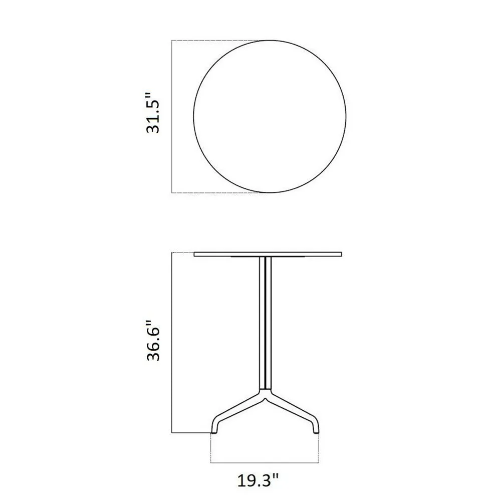 Harbour Column Bar/Counter Round Table with Star Base